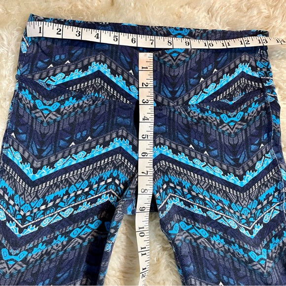 ALO Yoga Mid-Rise Goddess Ribbed Leggings Blue and Gray Size Medium - Picture 4 of 7